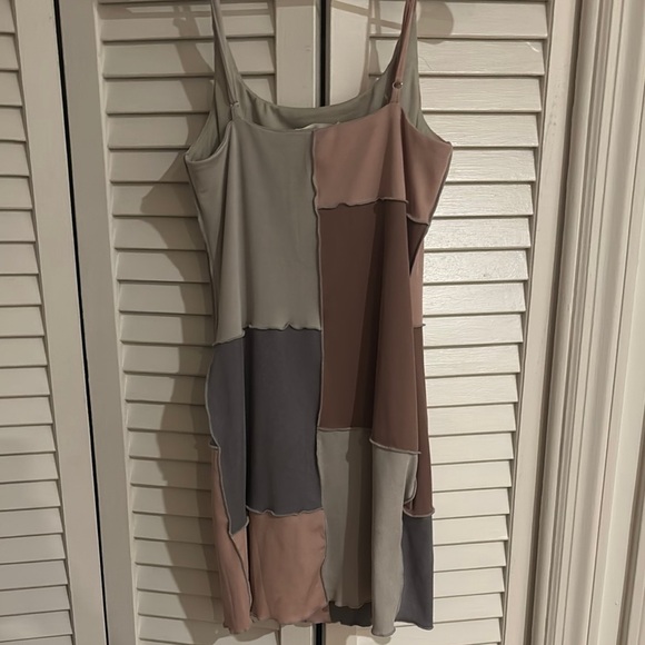 Storia Blue Gray Asymmetrical Slip Mini Dress - Picture 8 of 11